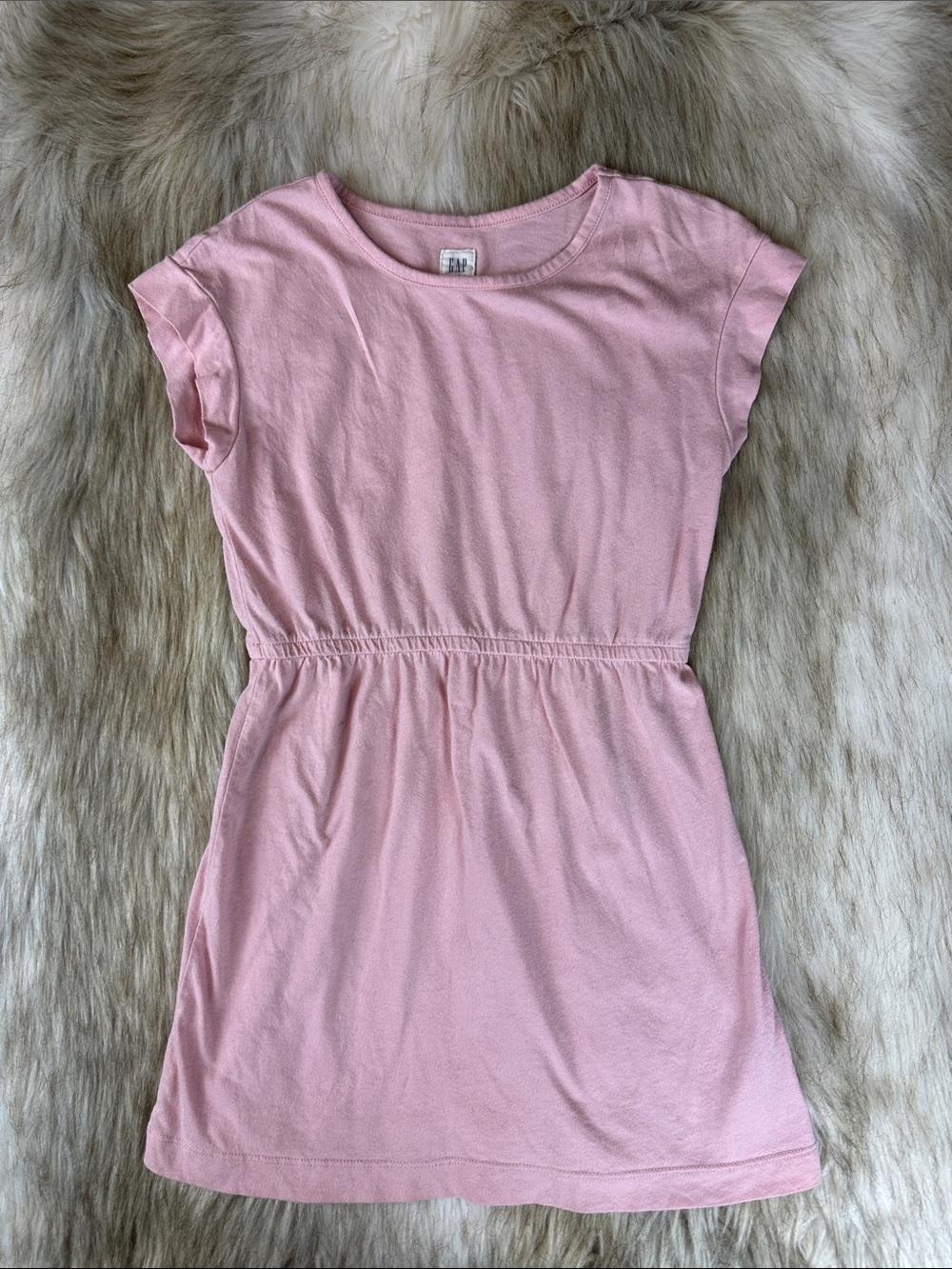 GAP Kids Girls Pink 100% Cotton Short Sleeve Casual Dress Size 6-7